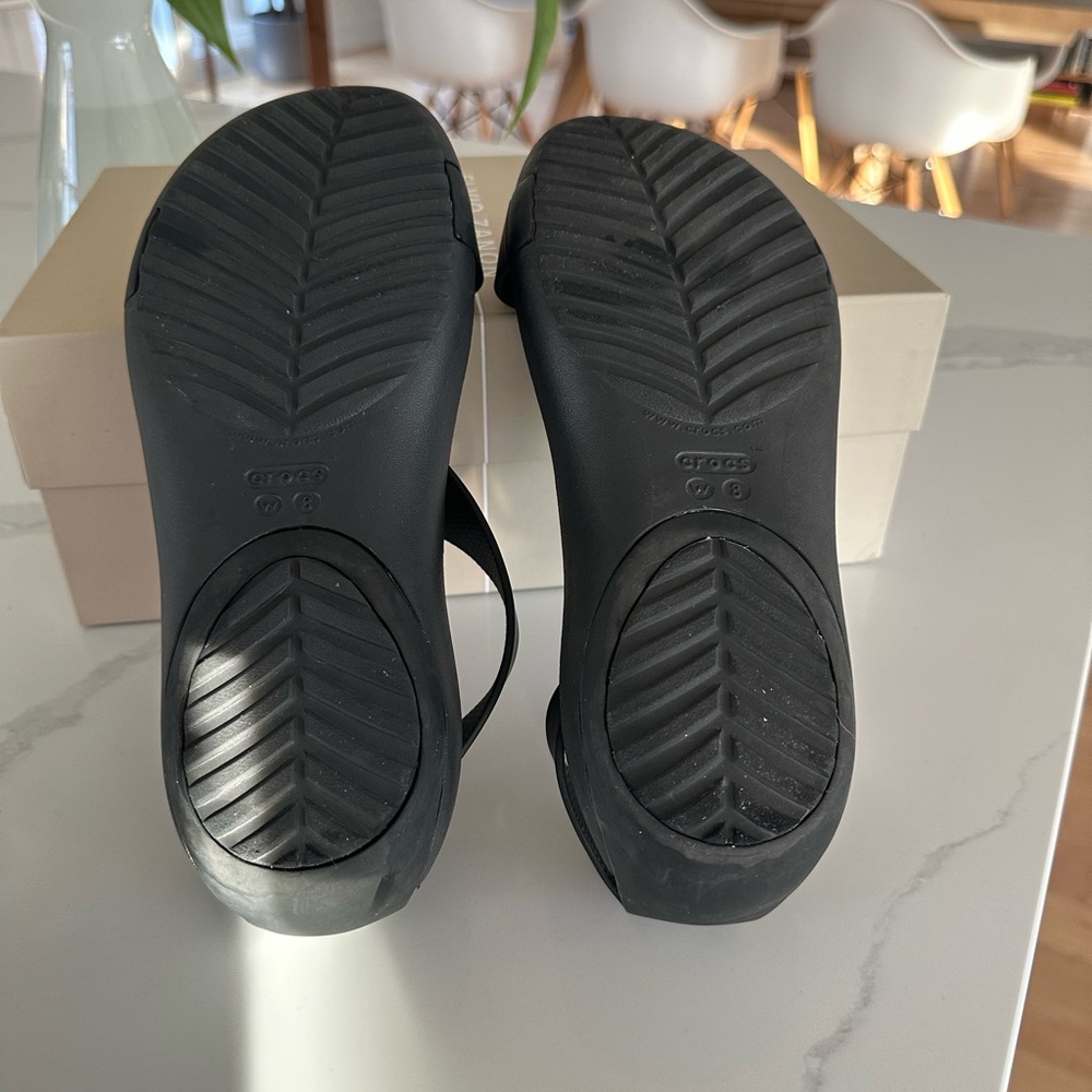 CROCS Serena Black Women's Open-Toe Slingback Sandals - Picture 11 of 11